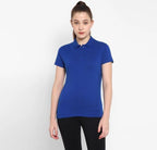 Ketex Royal Blue Cotton Blend Polo Neck Tshirt